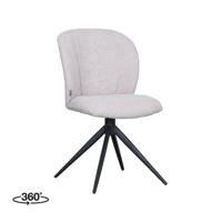 LABEL51 Eetkamerstoel Kimo - Naturel - Boucle - Black Frame