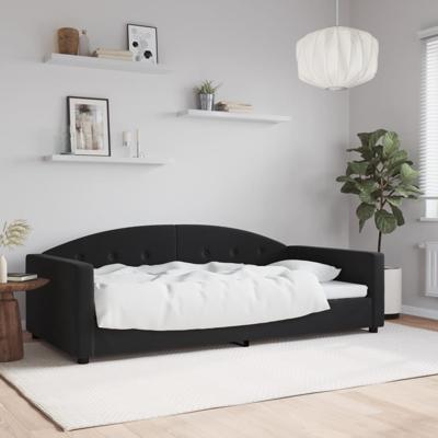Slaapbank 100x200 cm fluweel zwart