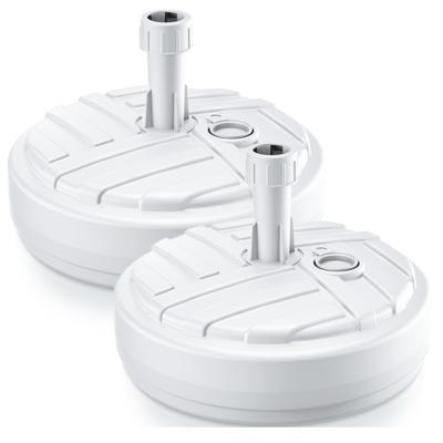 Prosperplast Parasolvoet - 2x - rond - wit - vulbaar - 10 liter - D39 cm