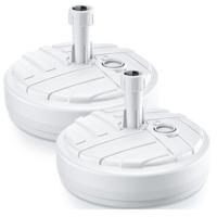 Prosperplast Parasolvoet - 2x - rond - wit - vulbaar - 10 liter - D39 cm