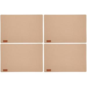 Placemats/onderleggers voor op tafel - 10x stuks - beige - 30 x 45 cm - met ronde hoeken