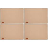 Placemats/onderleggers voor op tafel - 10x stuks - beige - 30 x 45 cm - met ronde hoeken