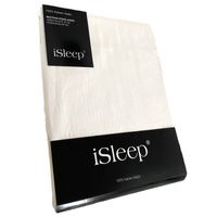 iSleep hoeslaken Satijn Katoen - Licht Beige - 90x200