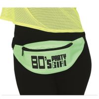 Foute 80s/90s print party heuptasje - neon groen - jaren 80/90 verkleed accessoires - volwassenen - thumbnail