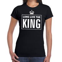 Zwart Long live the King Engels t-shirt dames - thumbnail