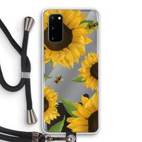 Sunflower and bees: Samsung Galaxy S20 Transparant Hoesje met koord