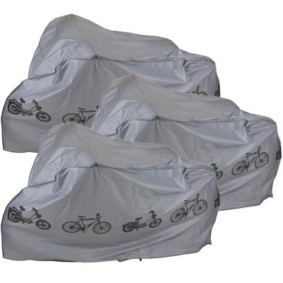 Dunlop fiets beschermhoes - 3x - 180 x 100 cm - grijs - waterafstotend - uv-bestendig - fietshoes