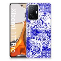 Silicone Back Case Xiaomi 11T | 11T Pro Angel Skull Blauw - thumbnail