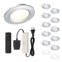 Set LED-inbouwspot met afstandsbediening Modena zilver 3W dimbaar 1-12 stuks