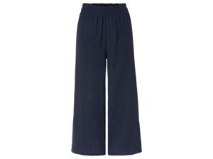 esmara Dames wide-leg broek (L (44/46), Marineblauw)