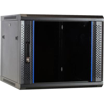 DSI 9U wandkast met glazen deur - DS6609 server rack (Zwart, 600 x 600 x 500mm)