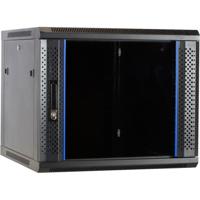 DSI 9U wandkast met glazen deur - DS6609 server rack (Zwart, 600 x 600 x 500mm)