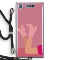 Pink boots: Sony Xperia XZ1 Transparant Hoesje met koord