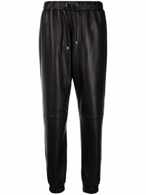 Philipp Plein pantalon de jogging en cuir - Noir