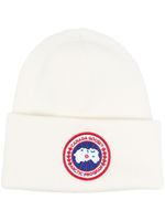 Canada Goose bonnet en laine à patch logo - Blanc - thumbnail