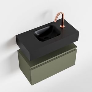 Toiletmeubel Mondiaz Andor | 60 cm | Meubelkleur Army | Lex vrijhangend wastafel Urban Midden | 1 kraangat