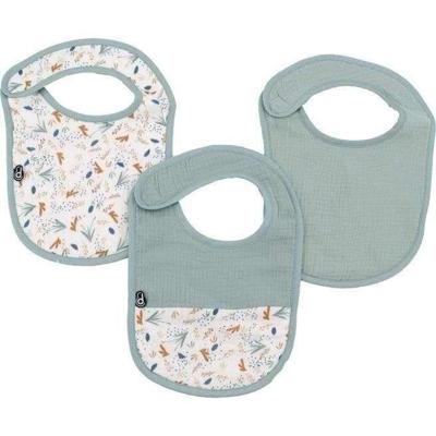 Verpakking van 3 slabbetjes - DOMIVA - 6-12 maanden - Katoenen gaas - Celadon