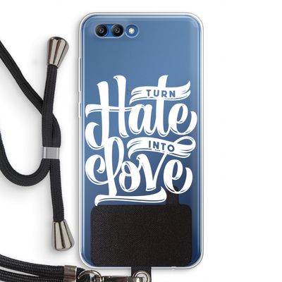 Turn hate into love: Honor 10 Transparant Hoesje met koord