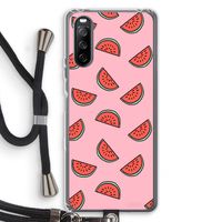 Watermeloen: Sony Sony Xperia 10 III Transparant Hoesje met koord
