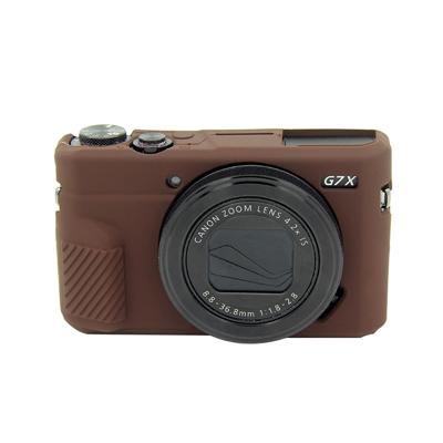 PULUZ zachte siliconen beschermhoes voor Canon EOS G7 X Mark II (koffie)