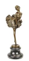 A BRONZE SCULPTURE OF A BALLERINA