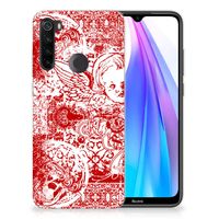 Silicone Back Case Xiaomi Redmi Note 8T Angel Skull Rood - thumbnail