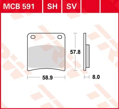 TRW Remblokken, en remschoenen voor de moto, MCB591SH Sinter street
