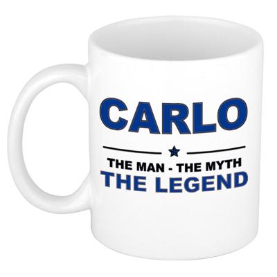 Carlo cadeau mok - man myth legend - naam koffiemok - 300 ml - collega - vaderdag Carlo cadeau mok - man myth legend - naam koffiemok - 300 ml - collega - vaderdag