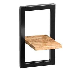 Wandplank Bart - zwart/naturel - 35x20x25 cm - Leen Bakker