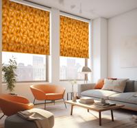 Geometrische oranje tinten Rolgordijn woonkamer