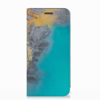 Motorola Moto E5 Play | Standcase | Marble Blue Gold