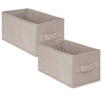 Opbergmand/kastmand - 4x stuks - 7 liter - beige - 15 x 31 x 15 cm - thumbnail