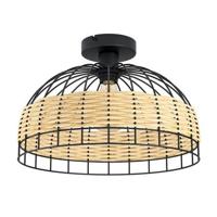 EGLO Anwick Plafondlamp - E27 - Ø 38 cm - Zwart|Rotan