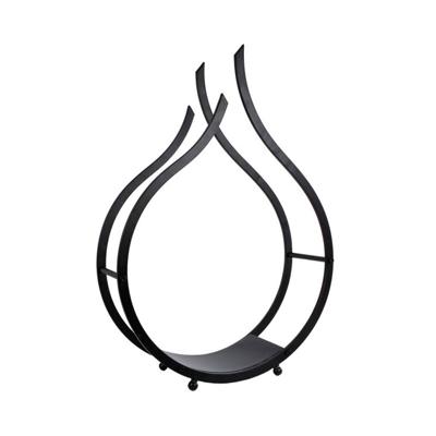 Brandhoutrek Flame zwart metaal