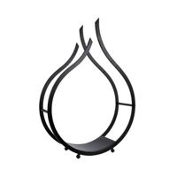Brandhoutrek Flame zwart metaal Brandhoutrek Flame zwart metaal