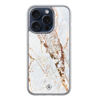 iPhone 15 Pro hybride hoesje - Marmer goud iPhone 15 Pro hybride hoesje - Marmer goud