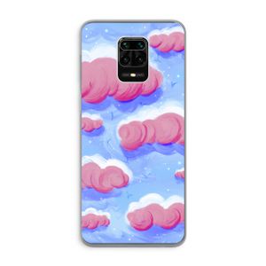 Roze wolken met vogels: Xiaomi Redmi Note 9 Pro Transparant Hoesje