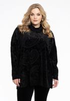 Yoek Trui met turtle neck PLUSH | Zwart | Maat 42/44