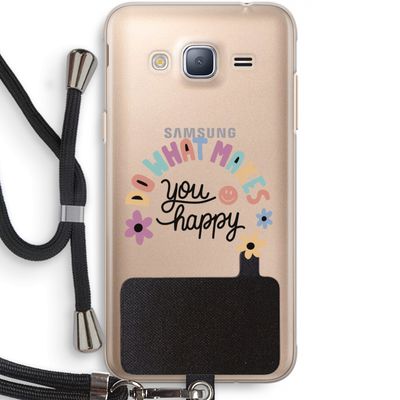 Happy days: Samsung Galaxy J3 (2016) Transparant Hoesje met koord