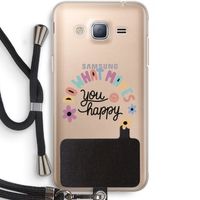 Happy days: Samsung Galaxy J3 (2016) Transparant Hoesje met koord
