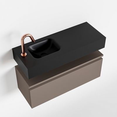 Toiletmeubel Mondiaz Andor | 80 cm | Meubelkleur Smoke | Lex vrijhangend wastafel Urban Links | 1 kraangat