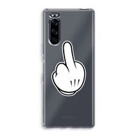 Middle finger white: Sony Xperia 5 Transparant Hoesje