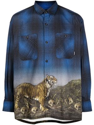 Neighborhood chemise à imprimé tigre - Bleu