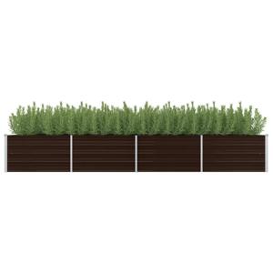 VidaXL Plantenbak verhoogd 320x80x45 cm gegalvaniseerd staal bruin