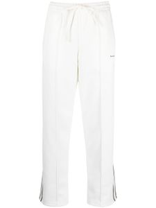 P.A.R.O.S.H. pantalon de jogging rayé à logo brodé - Blanc