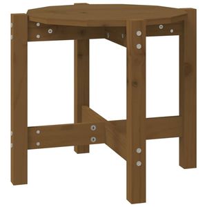 The Living Store Klassieke Houten Salontafel - 52.5 x 45 cm - Massief Grenenhout