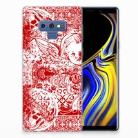 Silicone Back Case Samsung Galaxy Note 9 Angel Skull Rood