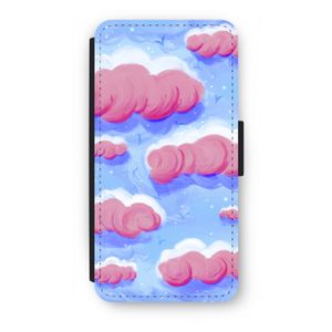 Roze wolken met vogels: iPhone 7 Plus Flip Hoesje