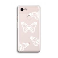 White butterfly: Google Pixel 3 Transparant Hoesje