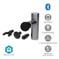 Nedis SmartLife Sportmassagepistool | Accu gevoed | Ingebouwde Lithium-Ion | Oplaadbaar | 5 Massage Modes | Bolvormige kop | Donkergrijs - BTHMSG10GY